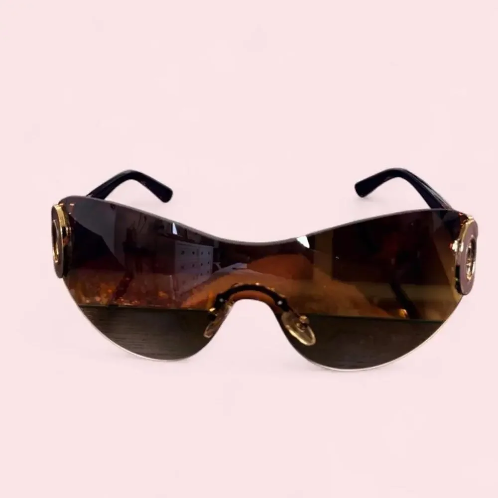Y2k oversized shield sunglasses with